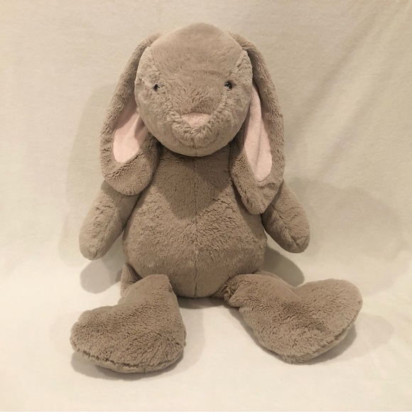 Pottery Barn Kids Other - Pottery Barn Kids Bunny Plush Gray Pink Ears Floppy Rabbit Large Jumbo 23” 2012